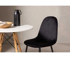 Venture Design Valgomojo stalas ir kėdžių komplektas Danburi Polar 60 cm juodas medžio imitacijos aksomas