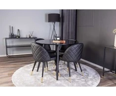 Venture Design Valgomojo stalas ir kėdžių komplektas Plaza 100x75 cm juodas