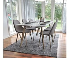 Venture Design Valgomojo stalas ir kėdžių komplektas Polar 180x90x75 cm Pilka