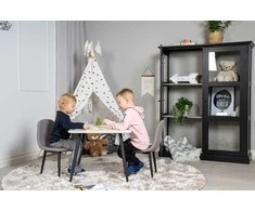 Venture Design Valgomojo stalas ir kėdžių komplektas Polar 80x60 cm Balta Pilka