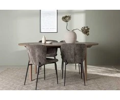 Venture Design Valgomojo stalas ir kėdžių komplektas Andy valgomojo stalas ir Modesto valgomojo kėdė 180x75 cm pilka