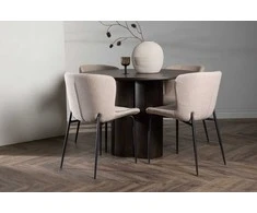 Venture Design Valgomojo stalas ir kėdžių komplektas Olivia ir Modesto 110 cm Pilka