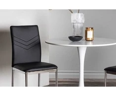 Venture Design Valgomojo stalas ir kėdžių komplektas 60 cm Balta Juoda
