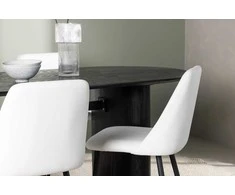 Venture Design Valgomojo stalas ir kėdžių komplektas Isolde ir Night 180x75 cm juoda ir balta