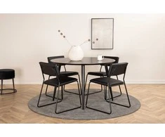 Venture Design Valgomojo stalas ir kėdžių komplektas Dipp valgomojo stalas ir Kenth kėdė 115 cm juoda
