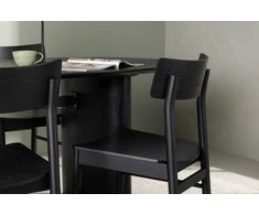 Venture Design Valgomojo stalas ir kėdžių komplektas Isolde valgomojo stalas 180x75 cm juodas MDF