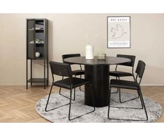 Venture Design Valgomojo stalas ir kėdžių komplektas Bianca 110x74 cm Juodas