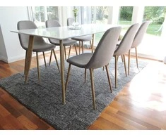 Venture Design Valgomojo stalas ir kėdžių komplektas Polar 180x90x75 cm Pilka