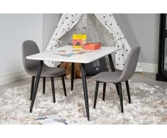 Venture Design Valgomojo stalas ir kėdžių komplektas Polar 80x60 cm Balta Pilka