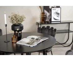 Venture Design Valgomojo stalas ir kėdžių komplektas Plaza 100x75 cm Juoda Pilka