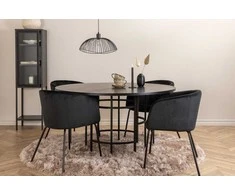 Venture Design Valgomojo stalas ir kėdžių komplektas Kopenhaga 140x74 cm Juodas