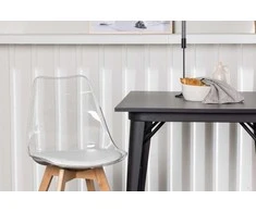 Venture Design Valgomojo stalas ir kėdžių komplektas Tempe ir Edvin 80x80 cm juoda ir balta