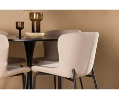 Venture Design Valgomojo stalas ir kėdžių komplektas 100 cm juoda pilka