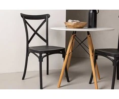 Venture Design Valgomojo stalas ir kėdžių komplektas Danburi ir Crosett 60 cm juodos medžio imitacijos