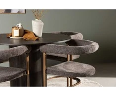 Venture Design Valgomojo stalas ir kėdžių komplektas Olivia 110 cm rudos ir juodos spalvos MDF ir plieno