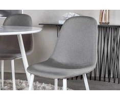 Venture Design Valgomojo stalas ir kėdžių komplektas Plaza apvalus stalas 100 cm baltas