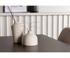 Venture Design Valgomojo stalas ir kėdžių komplektas Kaseidon 80x120 cm rudos spalvos kaučiukmedis Bouclé