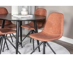 Venture Design Valgomojo stalas ir kėdžių komplektas Plaza 100x75 cm juoda ruda