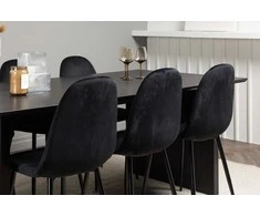 Venture Design Valgomojo stalas ir kėdžių komplektas Vail 200x100 cm juodas
