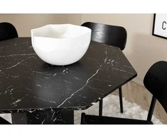 Venture Design Valgomojo stalas ir kėdžių komplektas Marbs 110x75 cm Juodas