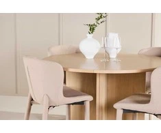 Venture Design Valgomojo stalas ir kėdžių komplektas Strada stalas ir 4 Astoria kėdės 120x170 cm smėlio spalvos