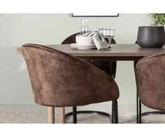 Venture Design Valgomojo stalas ir kėdžių komplektas Andy ir Evening 180x75 cm Ruda MDF Audinys