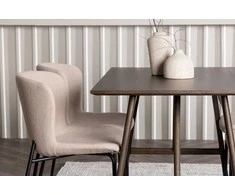 Venture Design Valgomojo stalas ir kėdžių komplektas Kaseidon ir Modesto 80x120 cm Ruda Smėlio spalva