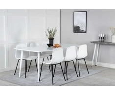 Venture Design Valgomojo stalas ir kėdžių komplektas Polar ir Arctic 180 cm baltas