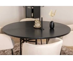 Venture Design Valgomojo stalas ir kėdžių komplektas Kopenhaga 140x74 cm Juodas aksomas