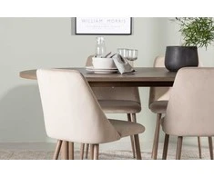Venture Design Valgomojo stalas ir kėdžių komplektas Andy ir Night 180x75 cm Rudas MDF Audinys