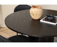 Venture Design Valgomojo stalas ir kėdžių komplektas Bianca 110x74 cm Juodas