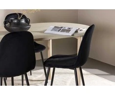 Venture Design Valgomojo stalas ir kėdžių komplektas Andy valgomojo stalas ir Polar valgomojo kėdė 180x90 cm balta plienas