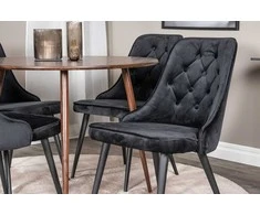 Venture Design Valgomojo stalas ir kėdžių komplektas Plaza 100 cm riešutas
