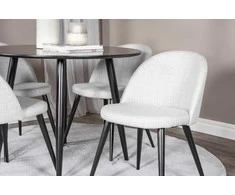 Venture Design Valgomojo stalas ir kėdžių komplektas Plaza 100x75 cm šviesiai pilkas