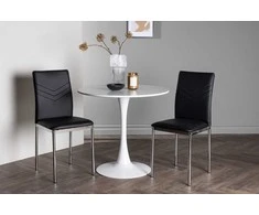 Venture Design Valgomojo stalas ir kėdžių komplektas 60 cm Balta Juoda