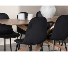 Venture Design Valgomojo stalas ir kėdžių komplektas Piazza valgomojo stalas su Polar valgomojo kėde 180x90 cm juoda mocha