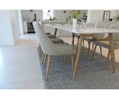 Venture Design Valgomojo stalas ir kėdžių komplektas 180x90x75 cm šviesiai pilkas