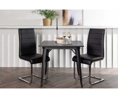 Venture Design Valgomojo stalas ir kėdžių komplektas Tempe 80x80 cm juodas