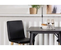 Venture Design Valgomojo stalas ir kėdžių komplektas Tempe ir Today 80x80 cm juodas MDF PU mediena
