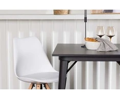 Venture Design Valgomojo stalas ir kėdžių komplektas Tempe ir Zeno 80x80 cm juoda ir balta