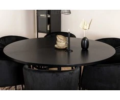 Venture Design Valgomojo stalas ir kėdžių komplektas Kopenhaga 140x74 cm Juodas