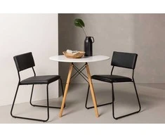 Venture Design Valgomojo stalas ir kėdžių komplektas Danburi 60 cm juodas medžio imitacijos MDF poliuretanas plienas