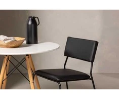 Venture Design Valgomojo stalas ir kėdžių komplektas Danburi 60 cm juodas medžio imitacijos MDF poliuretanas plienas