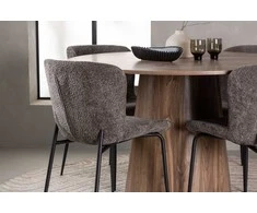 Venture Design Valgomojo stalas ir valgomojo kėdžių komplektas Lanzo 120 cm pilkas MDF