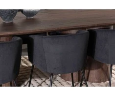 Venture Design Valgomojo stalas ir valgomojo kėdžių komplektas Olivia ir Berit 100x210 cm juodas MDF