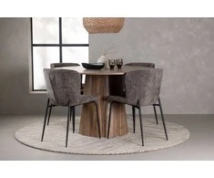 Venture Design Valgomojo stalas ir valgomojo kėdžių komplektas Lanzo 120 cm pilkas MDF