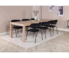 Venture Design Valgomojo stalas, ištraukiamas mechanizmas, 75x170x95 cm, šviesus ąžuolas