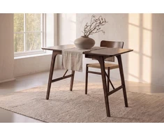 Venture Design Valgomasis stalas, Kopenhaga, ⌀140 cm, Juodas / Kėdė, Limhamn, 54x76x61 cm, Aukso velvetas