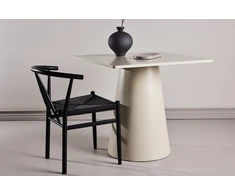 Venture Design Valgomojo stalas Lanzi 80x80x75 cm smėlio spalvos MDF