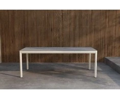 Venture Design Valgomojo stalas, Lino, 220x100x74 cm, smėlio spalvos